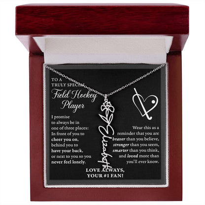 Field Hockey - 3 places Braver - Flower Name Necklace