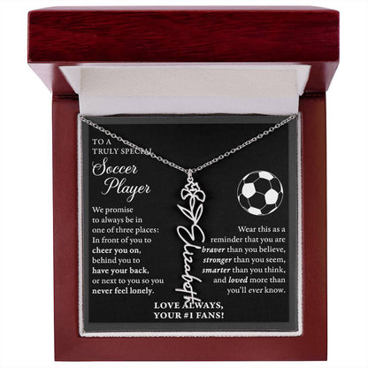 Soccer - 3 places Braver Plural - Flower Name Necklace