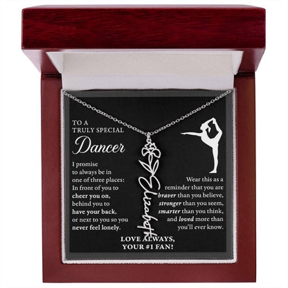 Gymnast Dancer - 3 places Braver - Flower Name Necklace