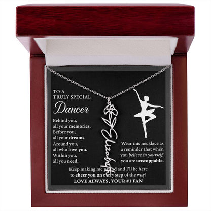 Dance B - Behind Unstoppable - Flower Name Necklace