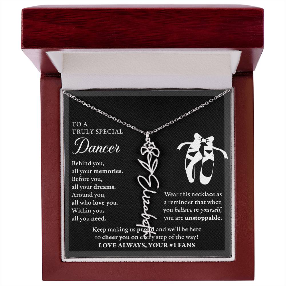 Dance B - Behind Unstoppable Plural - Flower Name Necklace