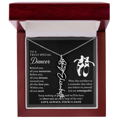 Dance B - Behind Unstoppable Plural - Flower Name Necklace