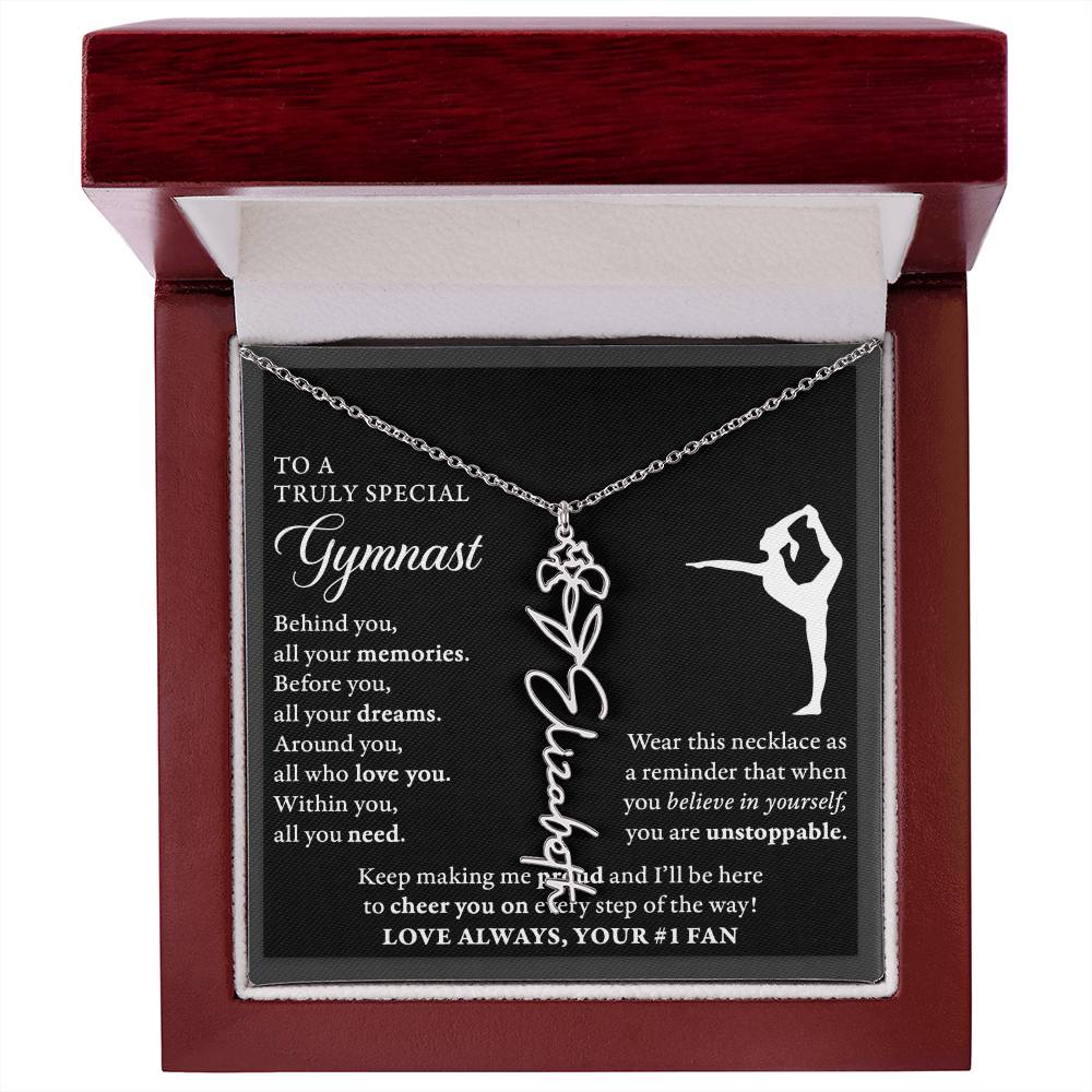 Gymnast - Behind Unstoppable - Flower Name Necklace