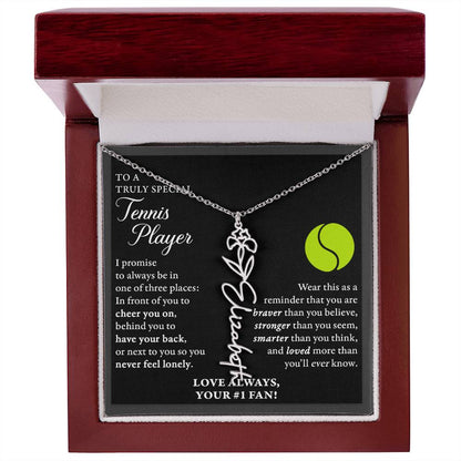 Tennis B - 3 places Braver - Flower Name Necklace
