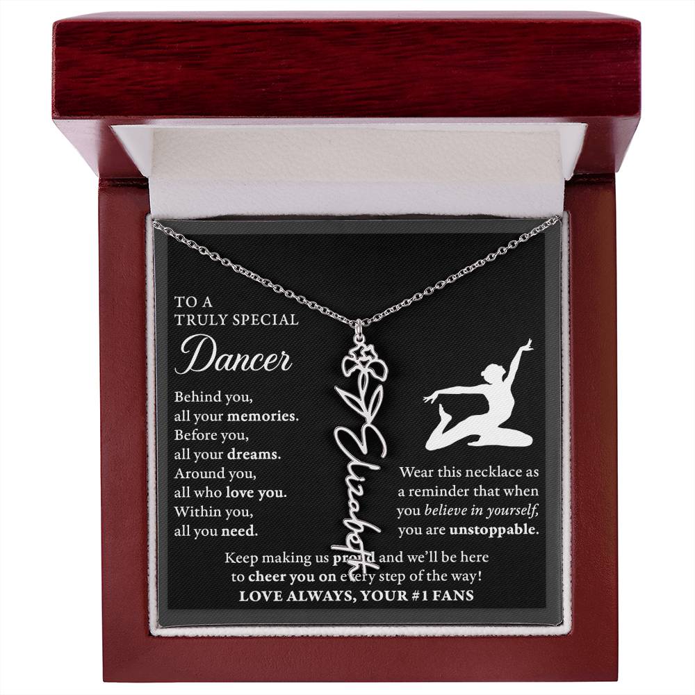 Dance C - Behind Unstoppable Plural - Flower Name Necklace