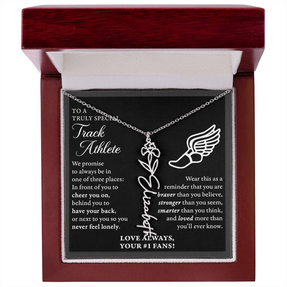 Track - 3 places Braver Plural - Flower Name Necklace