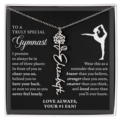 Gymnast - 3 places Braver - Flower Name Necklace