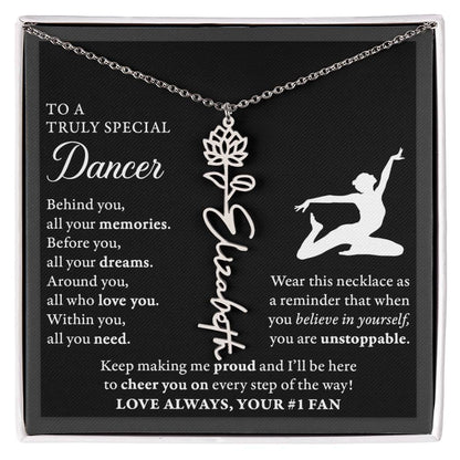Dance C - Behind Unstoppable - Flower Name Necklace