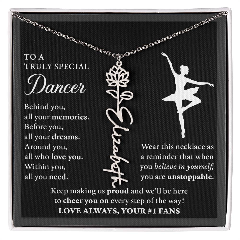 Dance - Behind Unstoppable Plural - Flower Name Necklace