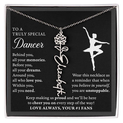 Dance - Behind Unstoppable Plural - Flower Name Necklace