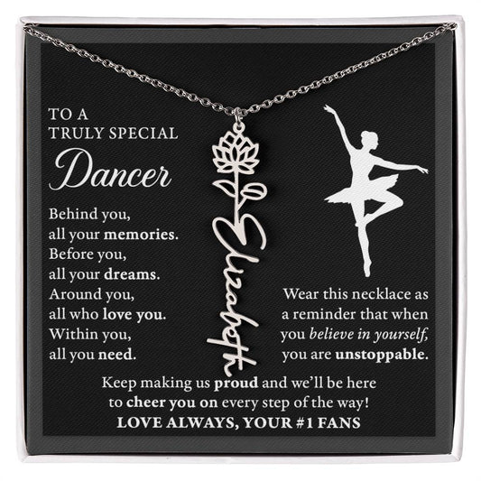 Dance - Behind Unstoppable Plural - Flower Name Necklace
