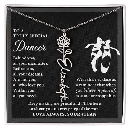 Dance - Behind Unstoppable - Flower Name Necklace