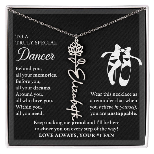 Dance - Behind Unstoppable - Flower Name Necklace