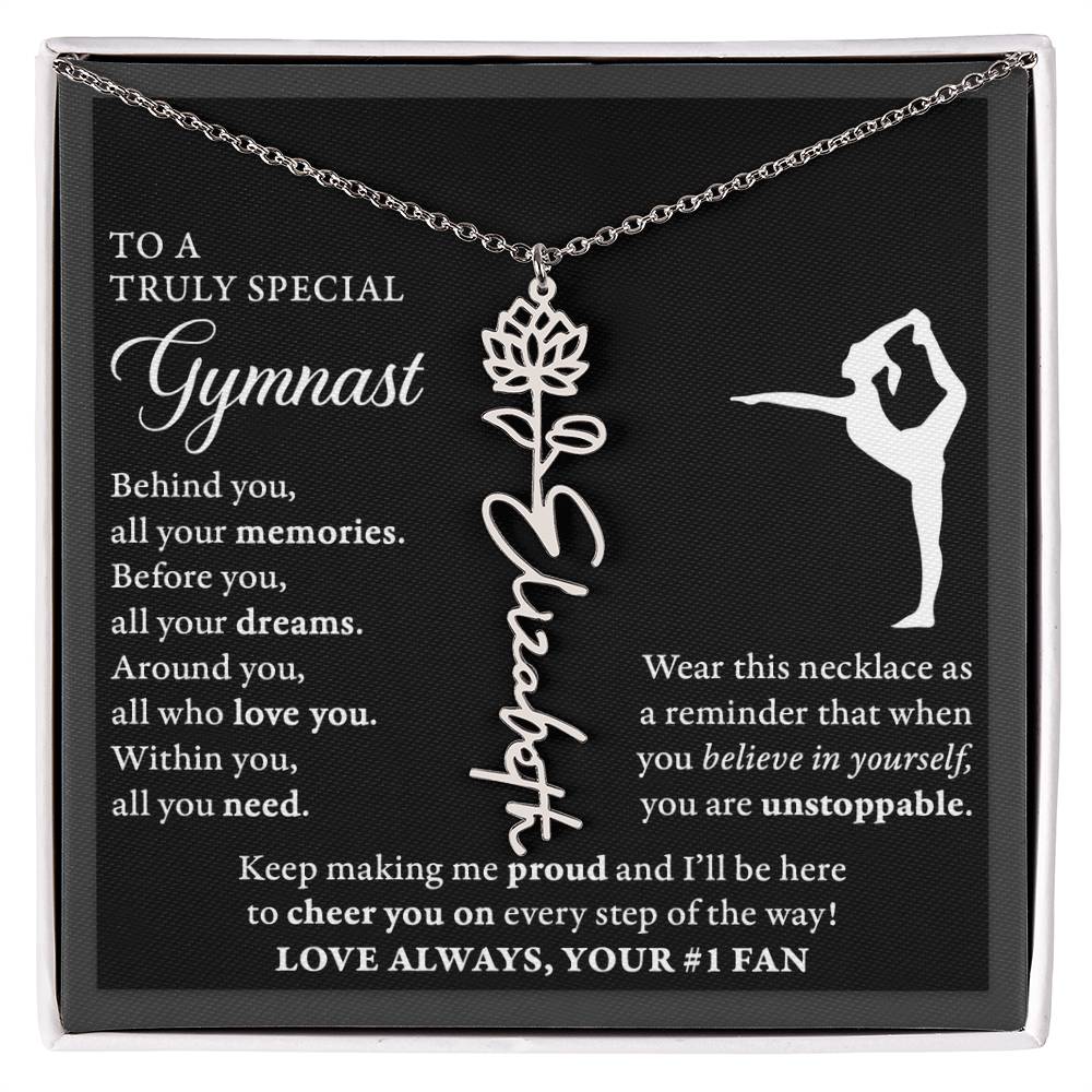 Gymnast - Behind Unstoppable - Flower Name Necklace