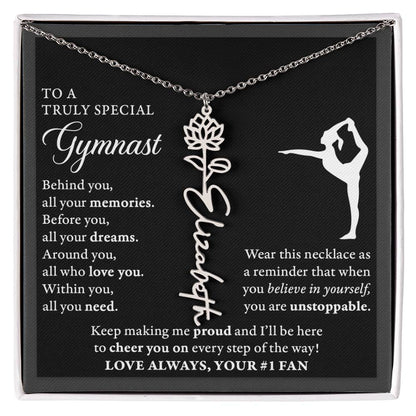 Gymnast - Behind Unstoppable - Flower Name Necklace