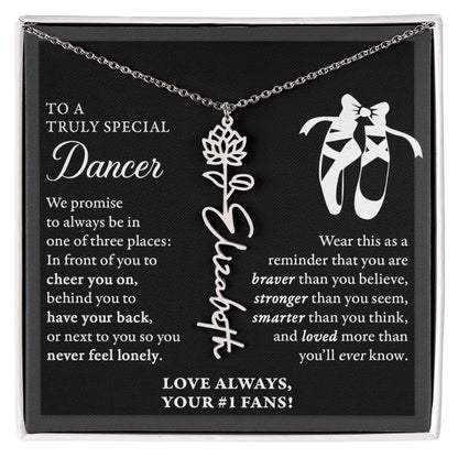 Dance - 3 places Braver Plural B - Flower Name Necklace