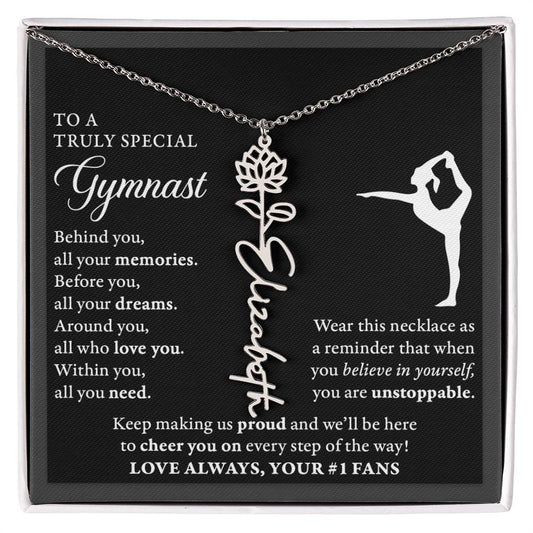 Gymnast - Behind Unstoppable Plural - Flower Name Necklace