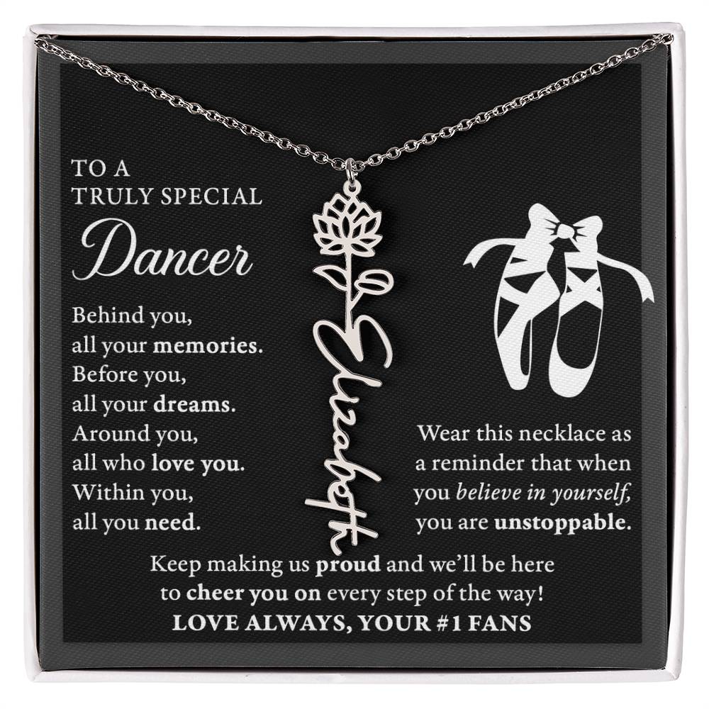 Dance B - Behind Unstoppable Plural - Flower Name Necklace