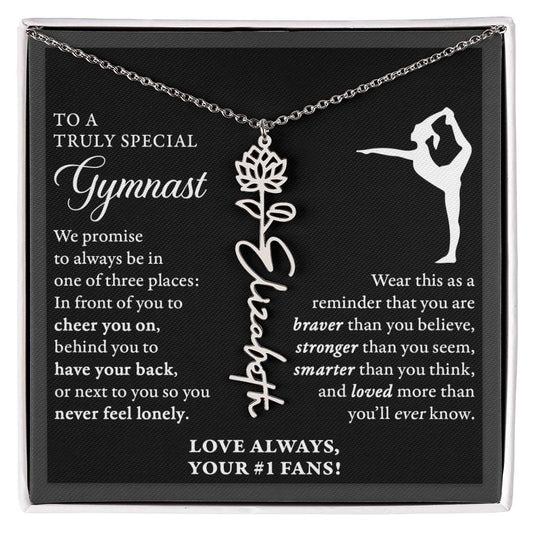Gymnast - 3 places Braver Plural - Flower Name Necklace