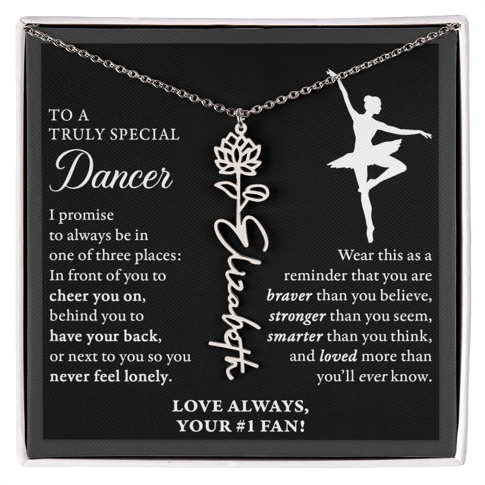 Dance - 3 places Braver - Flower Name Necklace