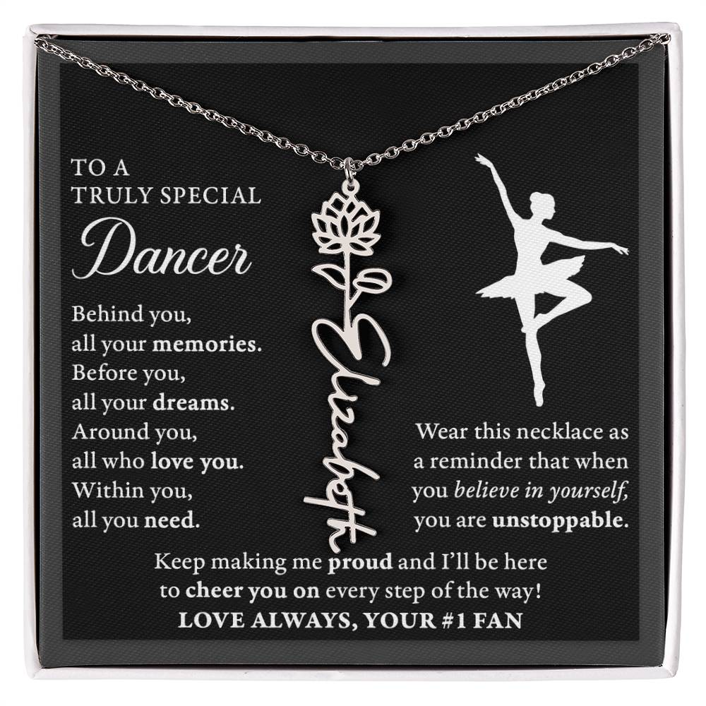 Dance B - Behind Unstoppable - Flower Name Necklace