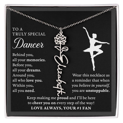 Dance B - Behind Unstoppable - Flower Name Necklace
