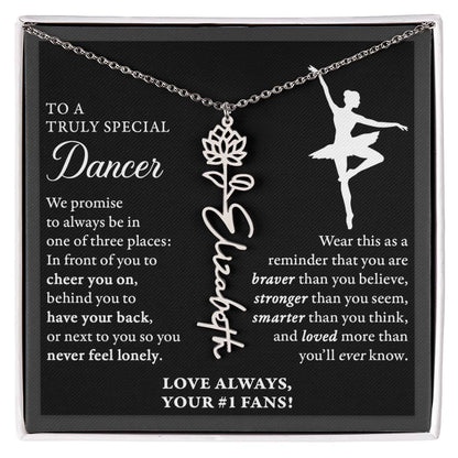 Dance - 3 places Braver Plural - Flower Name Necklace