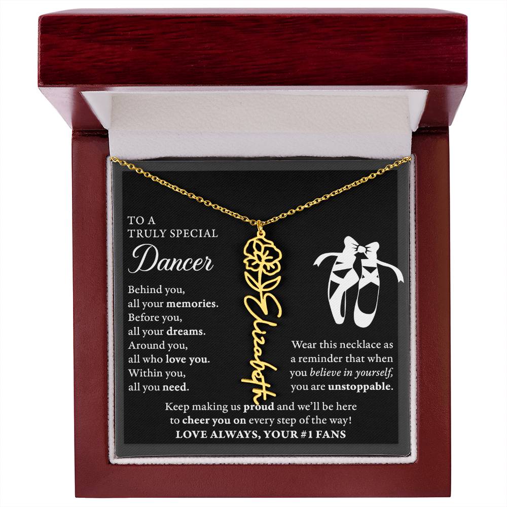 Dance B - Behind Unstoppable Plural - Flower Name Necklace