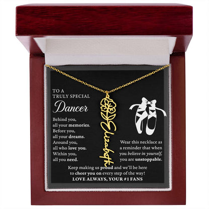 Dance B - Behind Unstoppable Plural - Flower Name Necklace