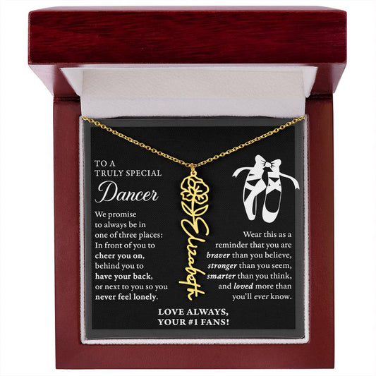 Dance - 3 places Braver Plural B - Flower Name Necklace