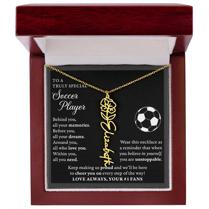 Soccer - Behind Unstoppable Plural - Flower Name Necklace