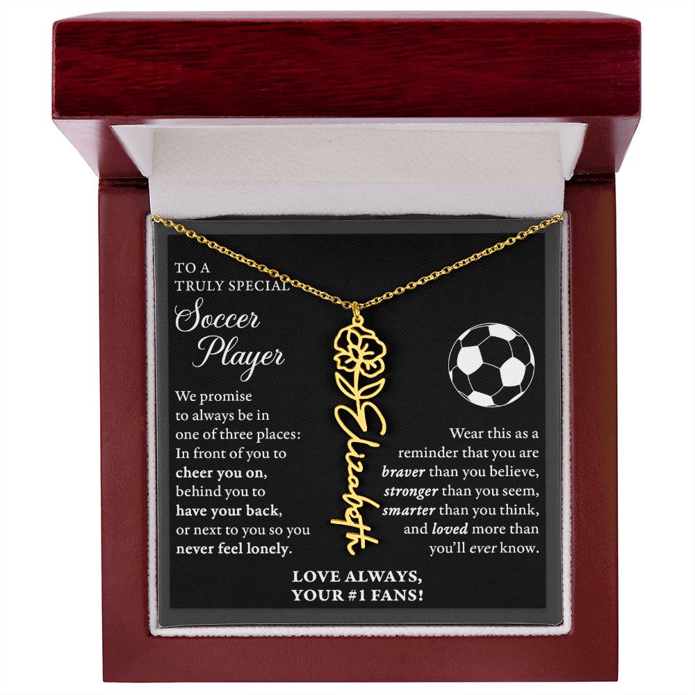 Soccer - 3 places Braver Plural - Flower Name Necklace
