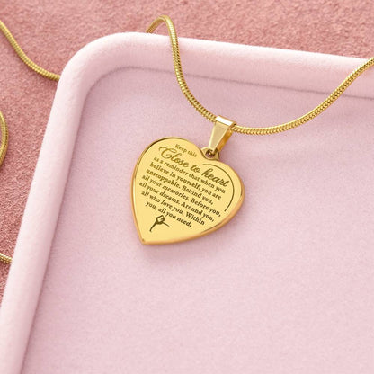 Unstoppable - Engraved Heart Necklace - Dance