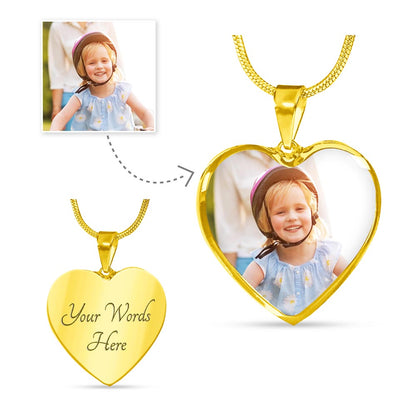 Photo Upload Heart Necklace